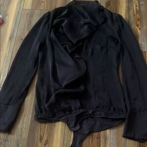 Sisley Dark purple Asymmetrical Drape Blouse M/L